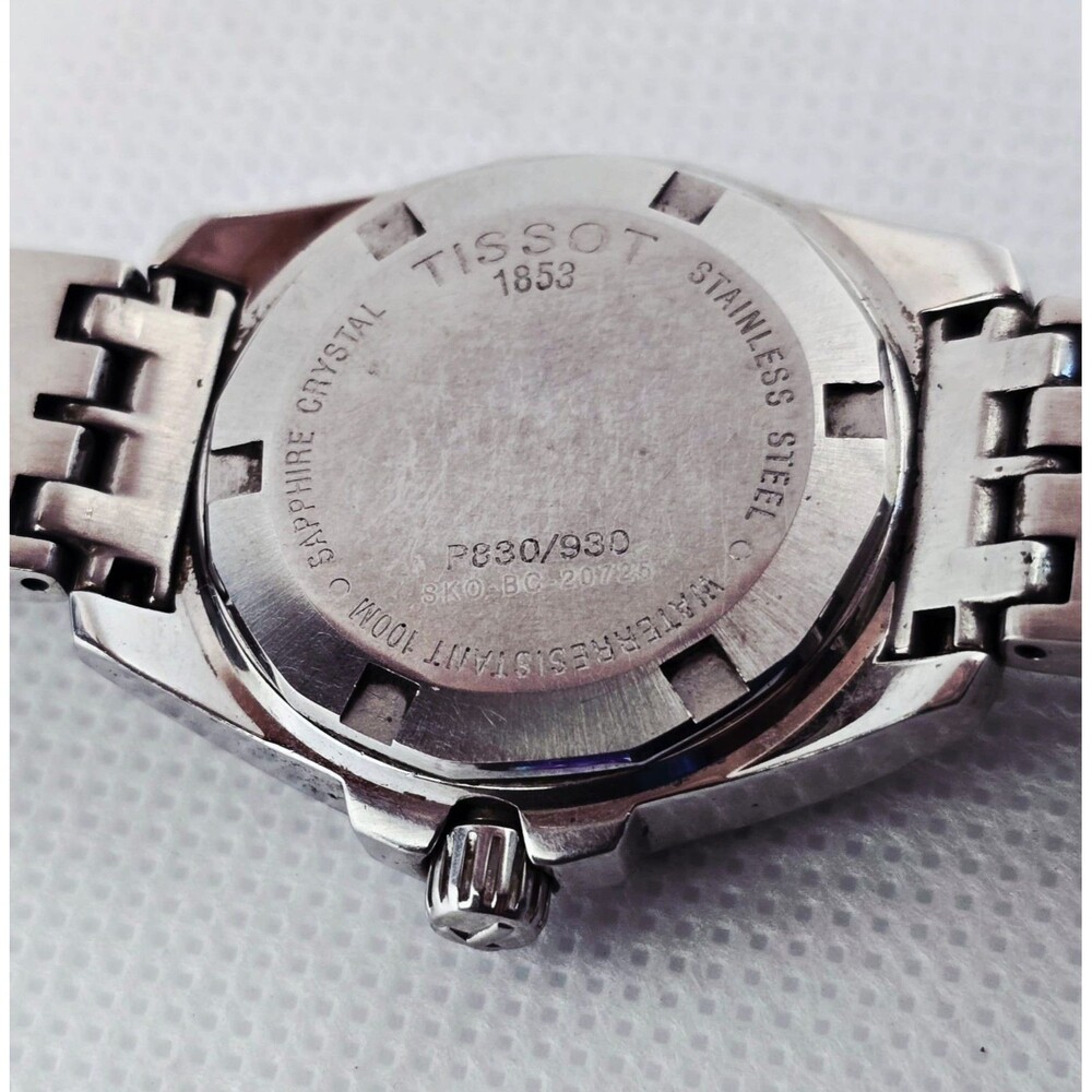 Women's Tissot 1853 Silver Tone Dial Date Royal Oak Bezel Bracelet Band Watch 10 - Picture 7 of 7